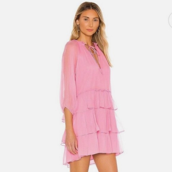 Alice + Olivia Dresses & Skirts - Alice + Olivia Silk Layla Three Tier Ruffle Mini Dress